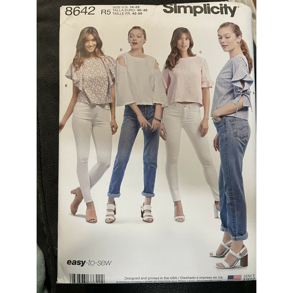 Simplicity Pattern 8642 Sz 14-22 Misses Tops w/ Variations Uncut NEW